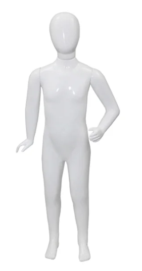 Manequim Infantil Articulado Corpo Inteiro C/ Base – Estilo e Funcionalidade para Sua Vitrine – Branco – Resina Plástica