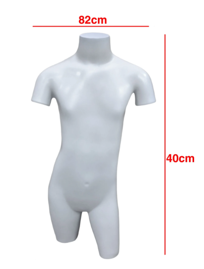 Manequim Busto Infantil Branco Resina Plástica | Praticidade e Estilo para Moda Infantil