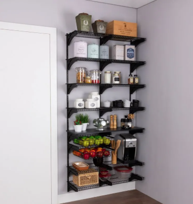 Estante Armário Multiuso Aberto de Parede Cozinha – Kit Jasmim 1,20m