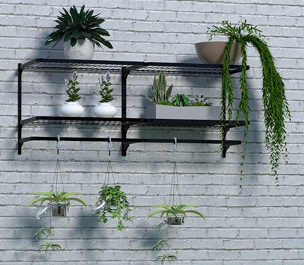 Estante Cremalheira Industrial Multiuso com Prateleira Suspensa e Araras – Kit Bromélia