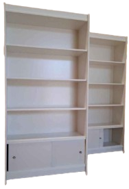 Armário Estante com Prateleiras e Par de Portas Deslizantes na Base Para Estoque – MDF 15mm | Ideal para Lojas, Comércio e Residência