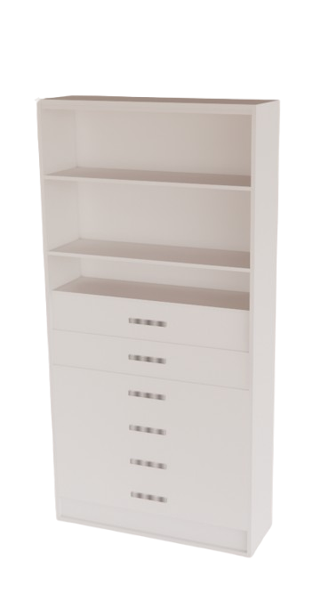 Armário Estante com 6 Gavetas com 2 prateleiras – Ideal para Closet e Lojas | MDF 15mm – 1,85x0,90x0,32m