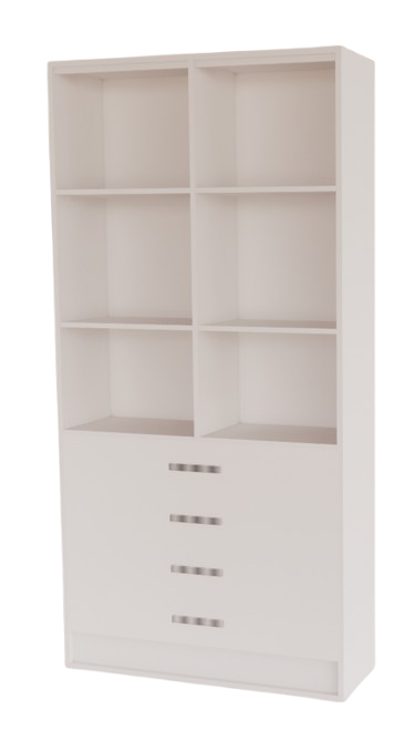 Armário Estante Expositor com 4 Gavetas e 6 Nichos 30x30 – Ideal para Closet e Lojas | MDF 15mm – 1,85x0,90x0,32m