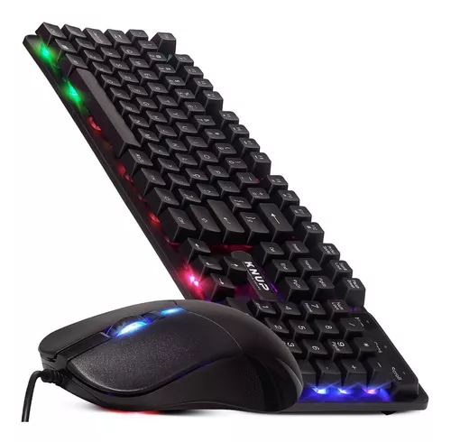 KIT TECLADO E MOUSE GAMER SEMI MECANICO RGB KP-TE118 COM FIO
