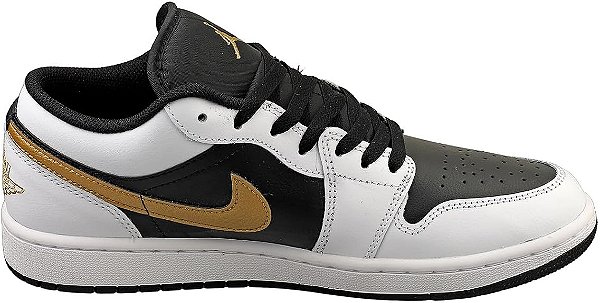 Air Jordan 1 Low Men's Shoes (553558-172,White/Metallic Gold-Black)