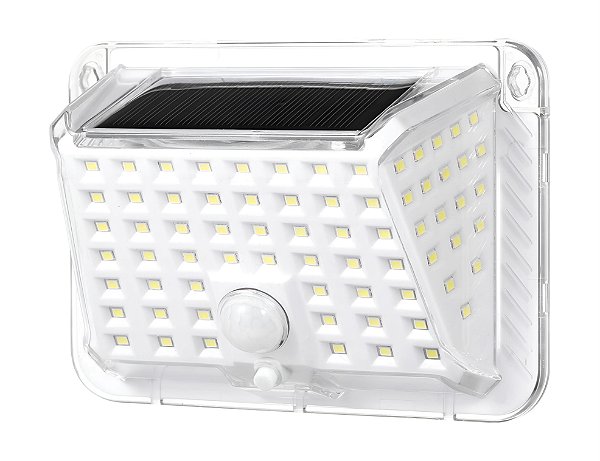 Luminária Solar de Parede com Sensor de Presença 90 LEDs | Inova KV-448 - Energia Solar, Recarregável, à Prova d'Água