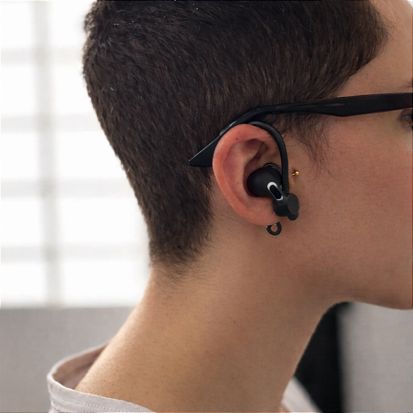 Fixador Suporte de Orelha Anti-Queda para Fone AirPods Cor:Preto