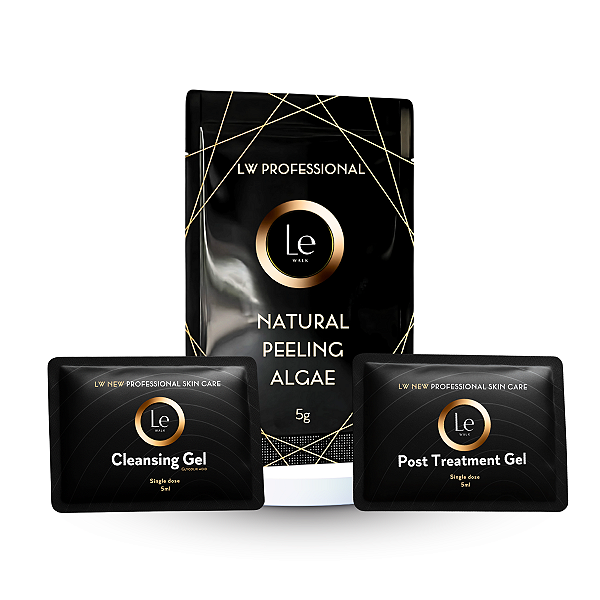 Kit Peeling de Algas com Cleansing Gel e Gel Pós-Tratamento – Doses Únicas para Rosto e Corpo | Esfoliação em 3 Etapas | Renovação da Pele em 7 Dias