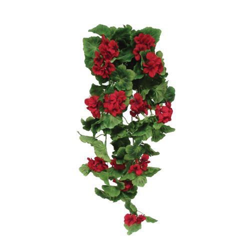 PENDENTE DE GERANIO AVELUDADO VERMELHO X 9 80CM