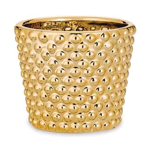 MINI VASO CACHEPOT DOURADO CERAMICA 8CM