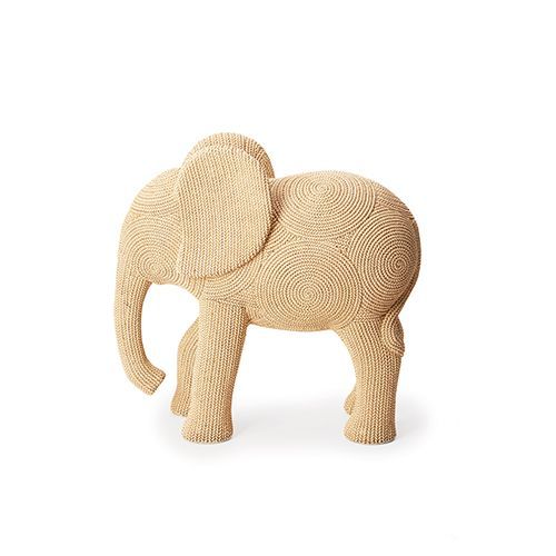 ESCULTURA ELEFANTE EM POLIRESINA BEGE 33X15X34CM