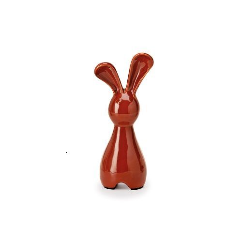 ESCULTURA COELHO EM CERAMICA VERMELHO  23x9.5x7.5CM