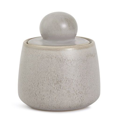 POTE DECORATIVO EM CERAMICA CINZA M 14.5X11X11CM