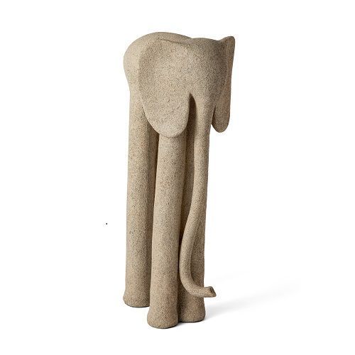 ESCULTURA ELEFANTE EM POLIRRESINA CINZA 38X13X17CM