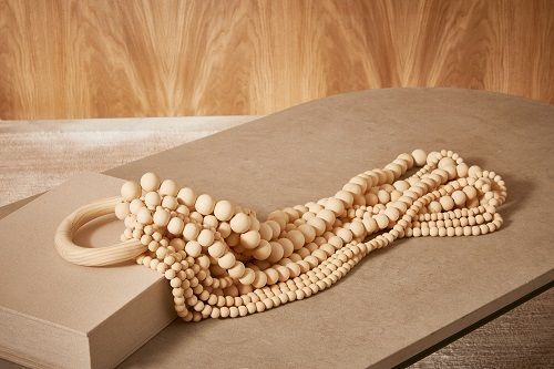 ESCULTURA COLAR EM MADEIRA  7x70x20CM