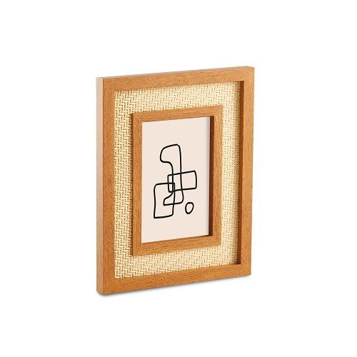 PORTA RETRATO EM MDF COM RATTAN 25X20x2CM