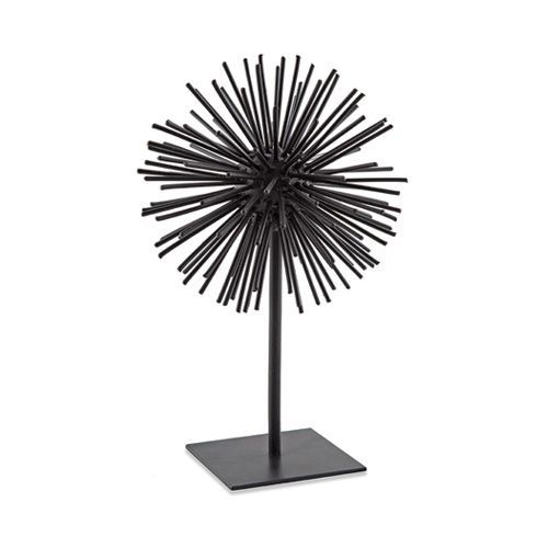 ESCULTURA OURICO PRETO EM METAL 22.5x15x14CM