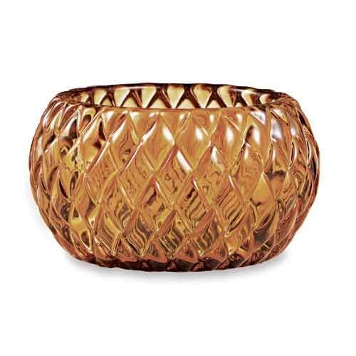 PORTA-VELAS AMBAR EM VIDRO