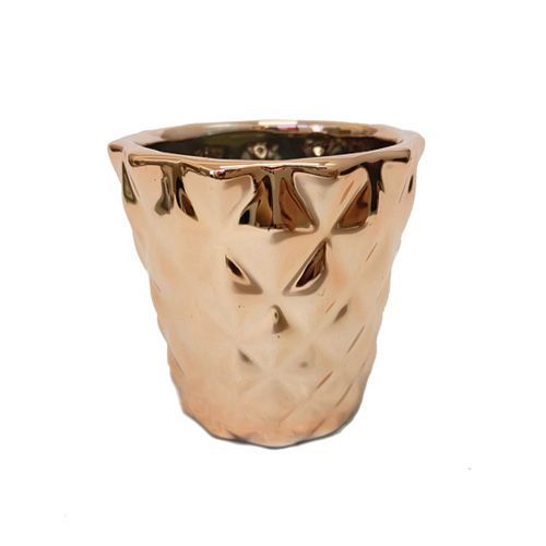 MINI VASO CACHEPOT ROSE GOLD EM CERAMICA 7X7.5CM