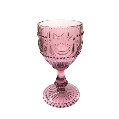 TACA EM VIDRO LILAS E AZUL