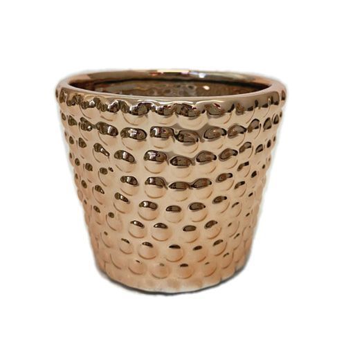 MINI VASO CACHEPOT ROSE GOLD CERAMICA 8CM