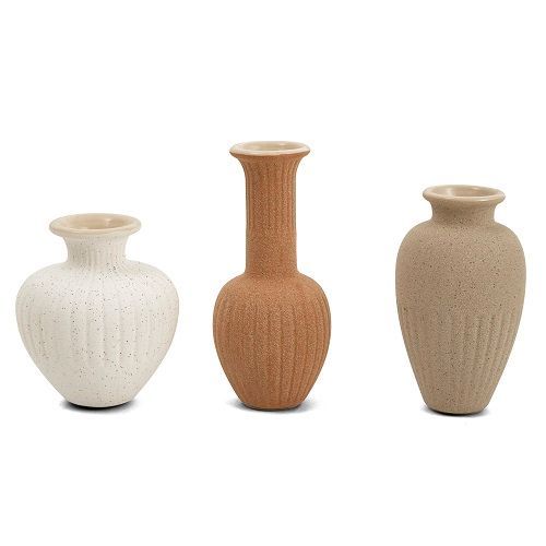 TRIO MINI VASO EM CERAMICA COLIRIDO  18X12X27CM