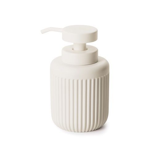 PORTA-SABONETE LIQUIDO EM CIMENTO BRANCO 15X9X10.5CM