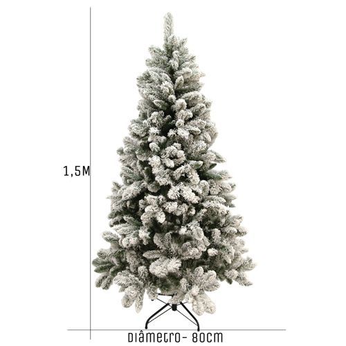 ARVORE DE NATAL NEVADA FLOCOS 1.5M 438 GALHOS