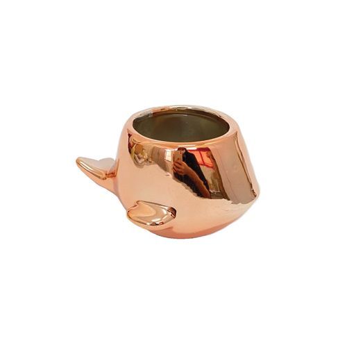 CACHEPOT BALEIA ROSE GOLD EM CERAMICA