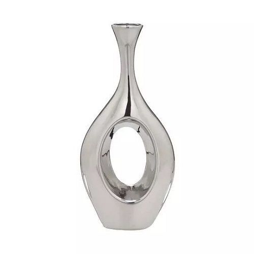 VASO DECORATIVO PRATA 40CM