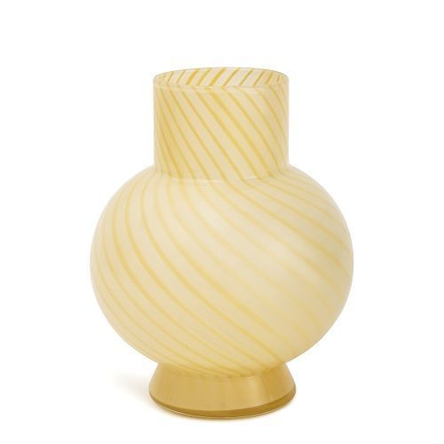 VASO EM VIDRO AMARELO 23X18X18CM