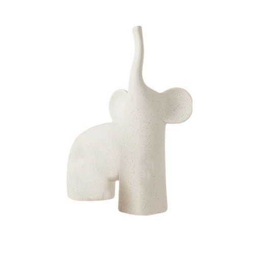 ESCULTURA ELEFANTE EM CERAMICA G OFF WHITE 33X11X24CM