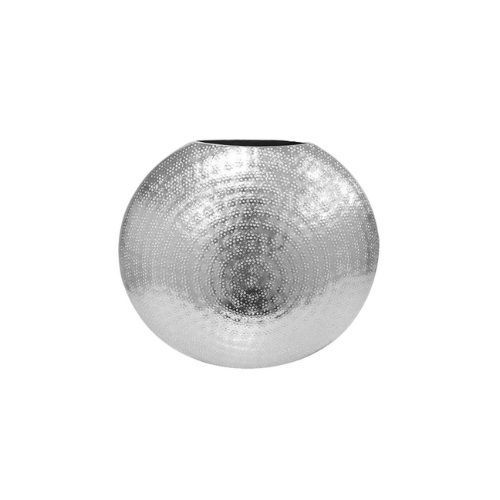 VASO REDONDO PRATA E CINZA 40X20CM