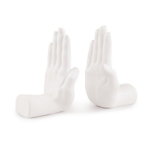 APARADOR DE LIVROS EM POLIRRESINA BRANCO 19.5x12x10.5CM