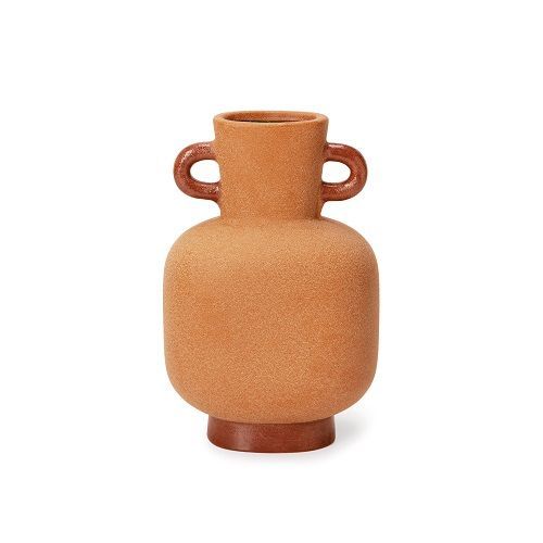 VASO EM CERAMICA MARROM 23.5X11X16CM