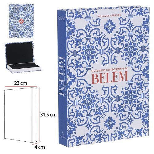 CAIXA LIVRO MDF AZUL BELEM 31.5X23X4CM