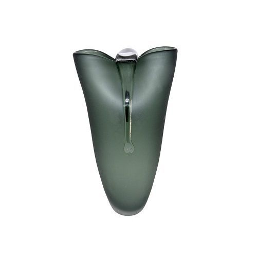 VASO MURANO VIDRO FOSCO BOW CINZA 35X18X14CM