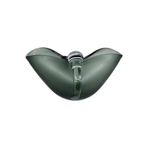 VASO MURANO VIDRO FOSCO BOW CINZA 12X24X14CM