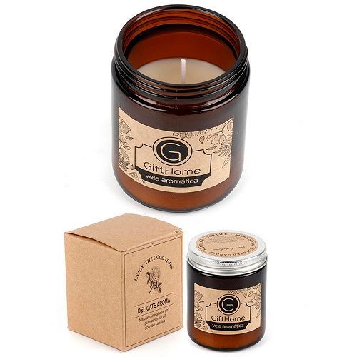 VELA PARAFINA C/SUPORTE VIDRO 7X6.3X7.5CM