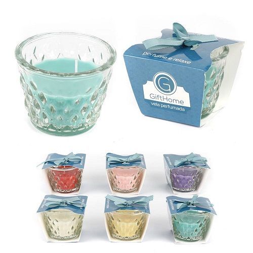 VELA AROMA.PARAFINA C/SUP.VIDRO 5.5X5CM
