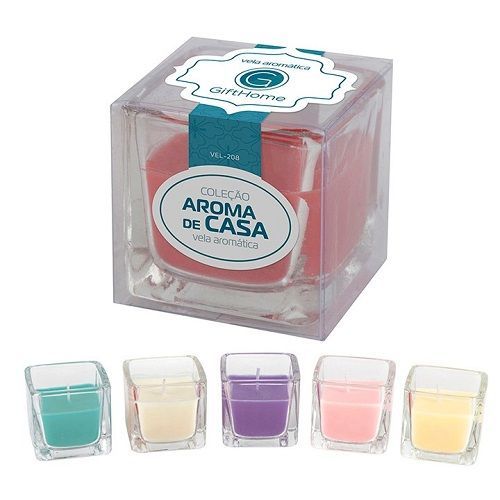 VELA AROMATICA PARAFINA C/SUP.VIDRO5X5CM