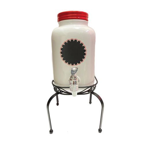 SUQUEIRA DE CERAMICA PEQ. C/ TAMPA VERMELHA