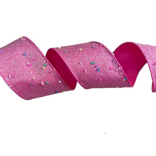 FITA CONFEITOS ROSA 4.50M X 6.3CM