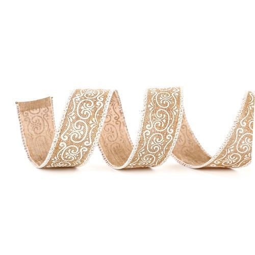 FITA ARAMADA ARABESCO CRU/BCO 3.8X914CM