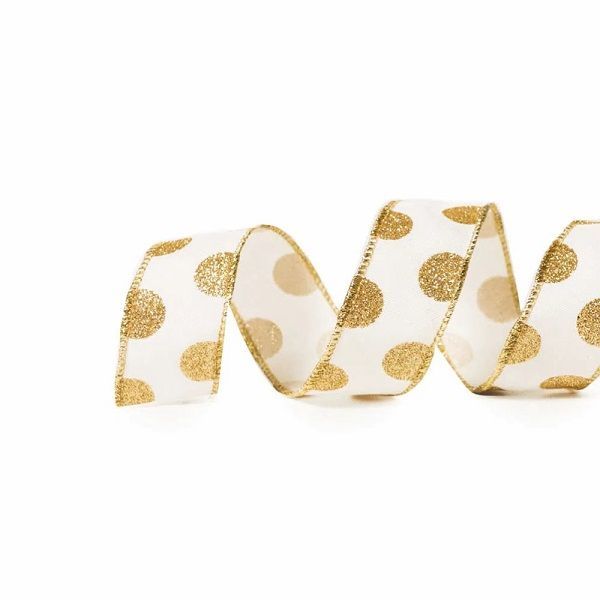 FITA ARAMADA POA BRANCO DOURADO 3.8CM x 9.14M