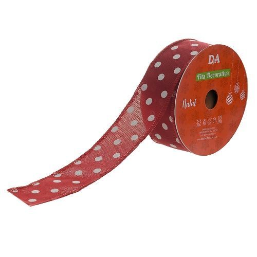 FITA ARAMADA LINHO VERMELHO POA 3.8Cm x 9.14M