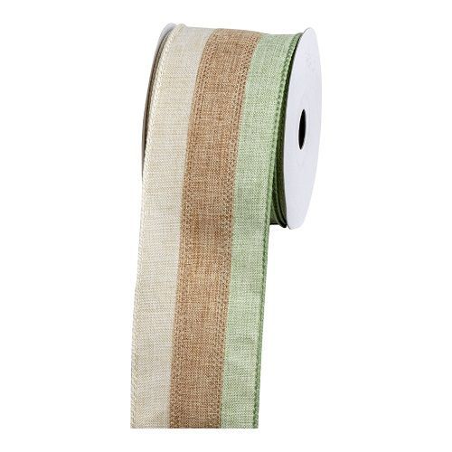 FITA NATALINA VERDE MARROM E BEGE 9.14M X 6.3CM