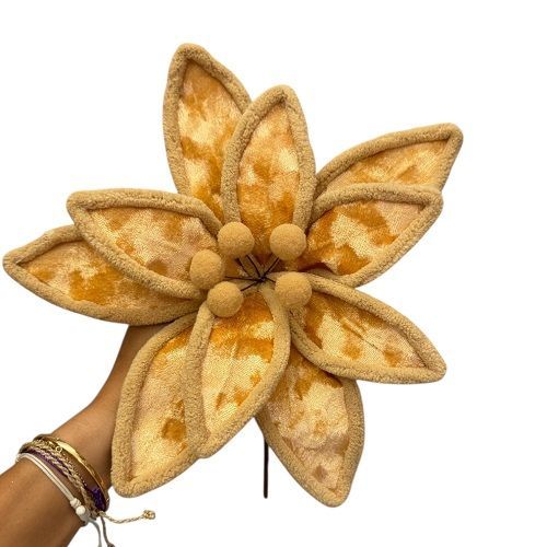 FLOR DEC POINSETIA TRABALHADA OUR 20CM