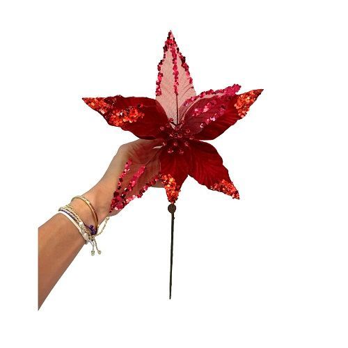 HASTE FLOR POINSETIA 40CM