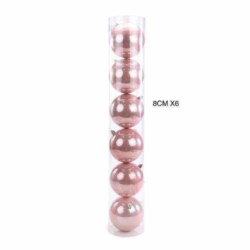 BOLA PEROLADA ROSA 8CM C/6